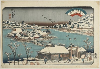 Abendschnee in Shinobugaoka, 1843-1847 von Keisai Eisen